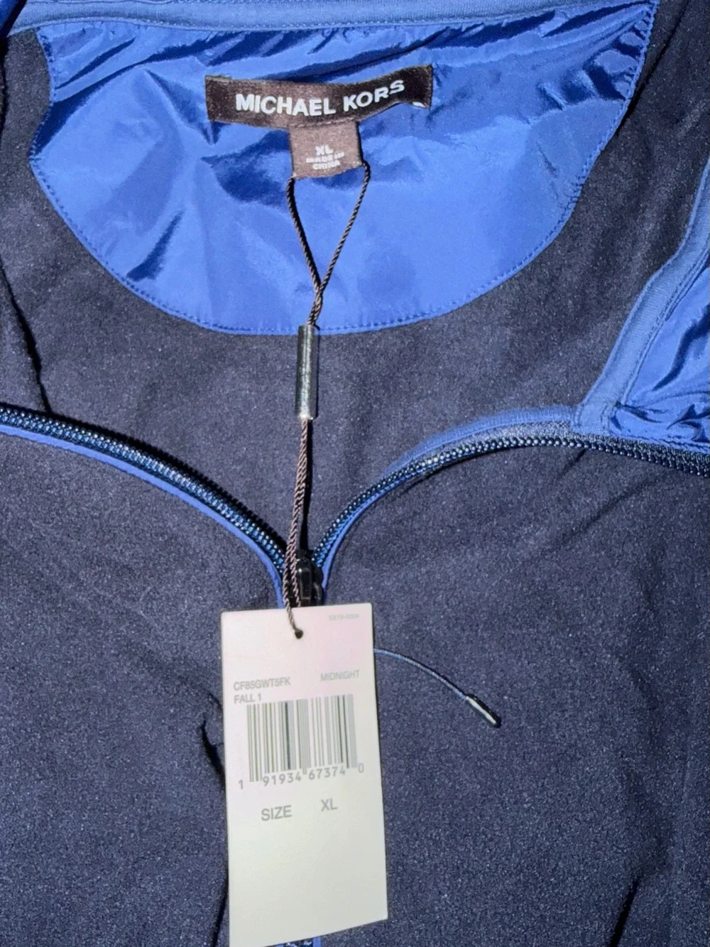 Michael Kors Men's Dark Navy Hooded Zip Vest